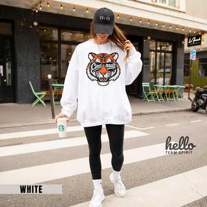 Cincinnati Vintage Character Football Graphic Sweatshirt