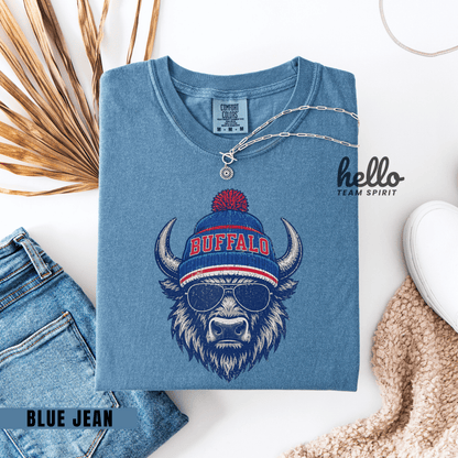 Buffalo Vintage Character Football Graphic T-shirt