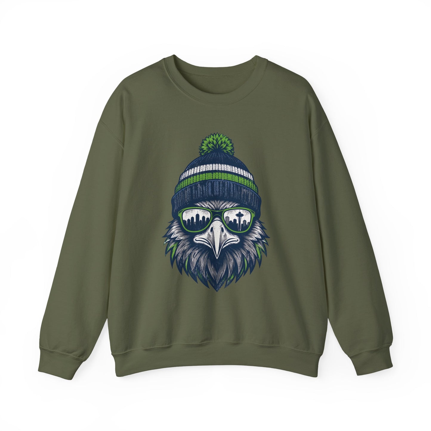 Seattle Retro Spirit Character Football Graphic Sweatshirt