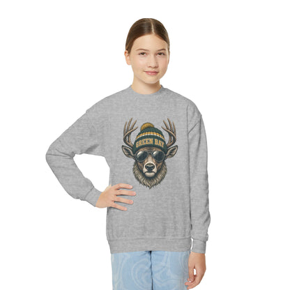 Green Bay Retro Woodland Football Graphic Youth Sweatshirt