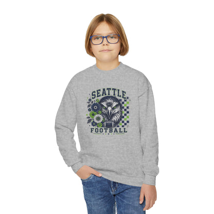 Seattle Checkered Football Graphic Youth Sweatshirt