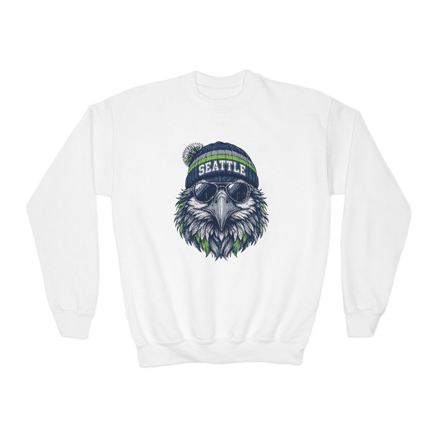 Seattle Vintage Character Football Graphic Youth Sweatshirt