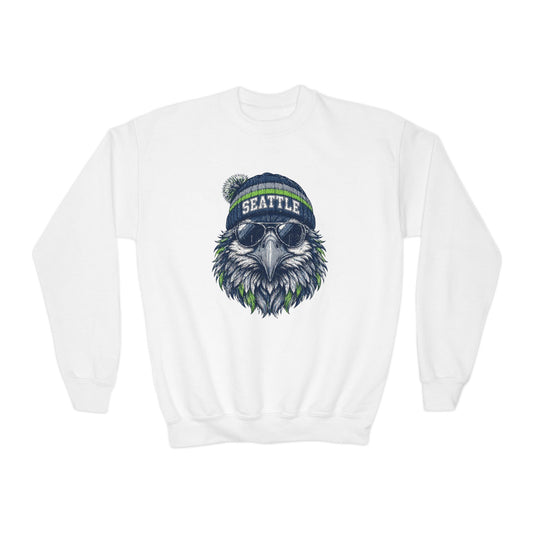 Seattle Vintage Character Football Graphic Youth Sweatshirt