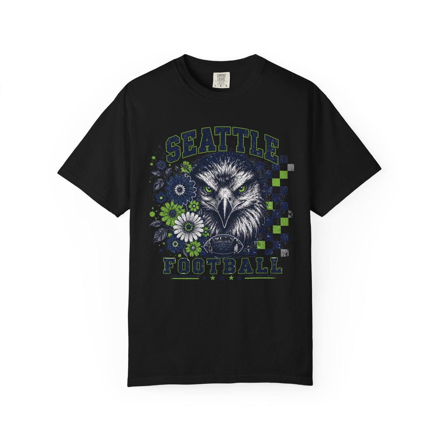 Seattle Checkered Football Graphic T-shirt