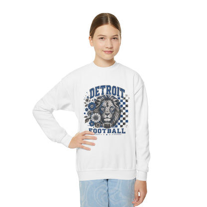 Detroit Checkered Football Graphic Youth Sweatshirt