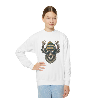 Green Bay Retro Woodland Football Graphic Youth Sweatshirt