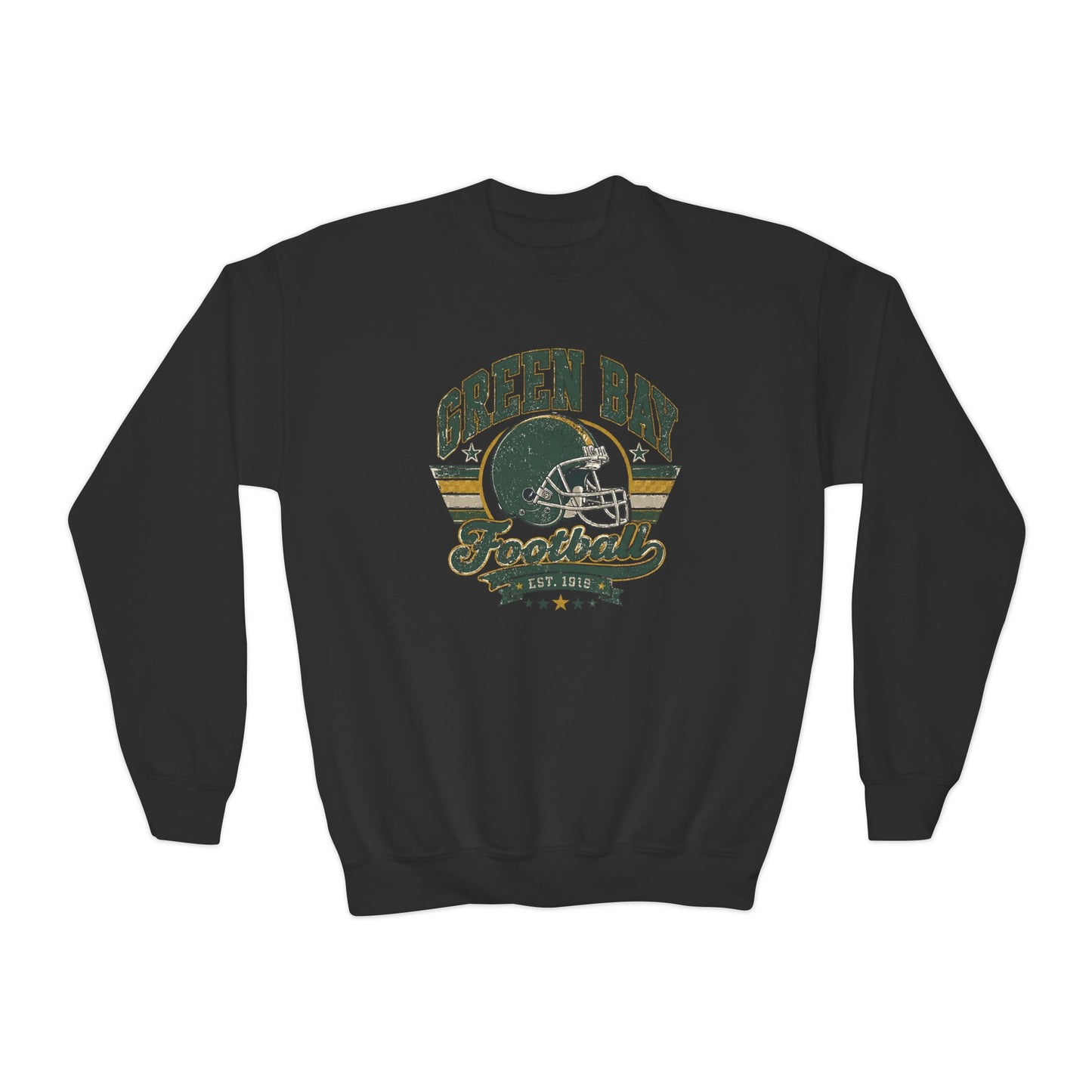 Green Bay Heritage Football Graphic Youth Sweatshirt