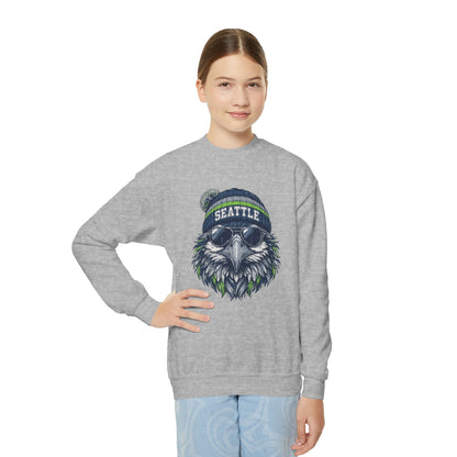 Seattle Vintage Character Football Graphic Youth Sweatshirt