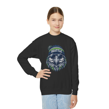 Seattle Vintage Character Football Graphic Youth Sweatshirt