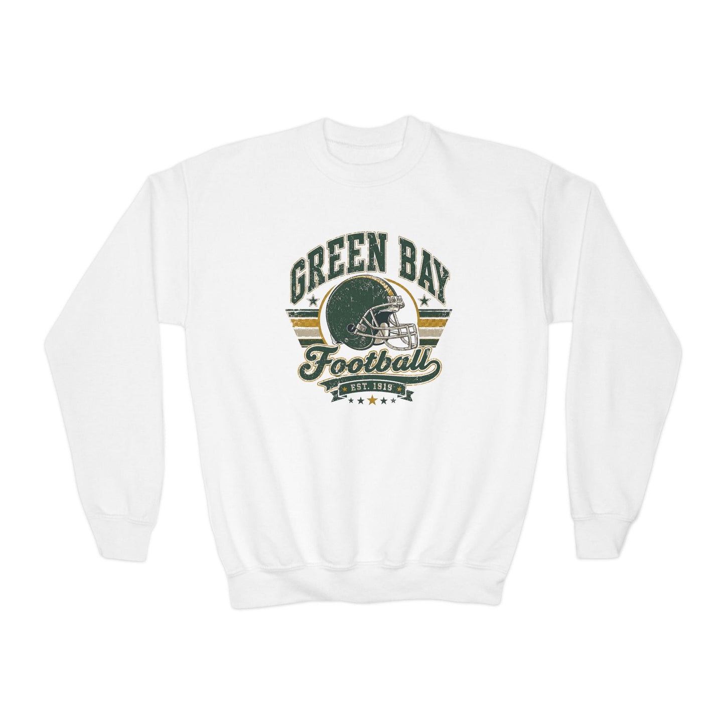 Green Bay Heritage Football Graphic Youth Sweatshirt
