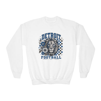 Detroit Checkered Football Graphic Youth Sweatshirt