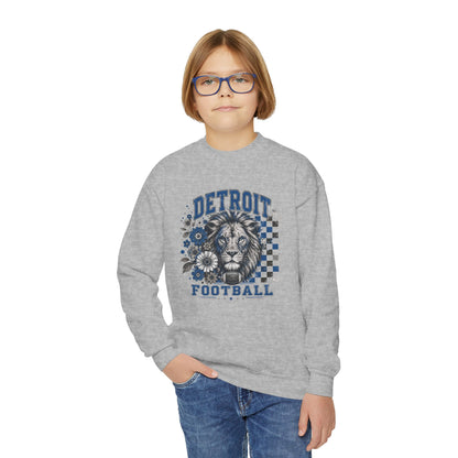 Detroit Checkered Football Graphic Youth Sweatshirt