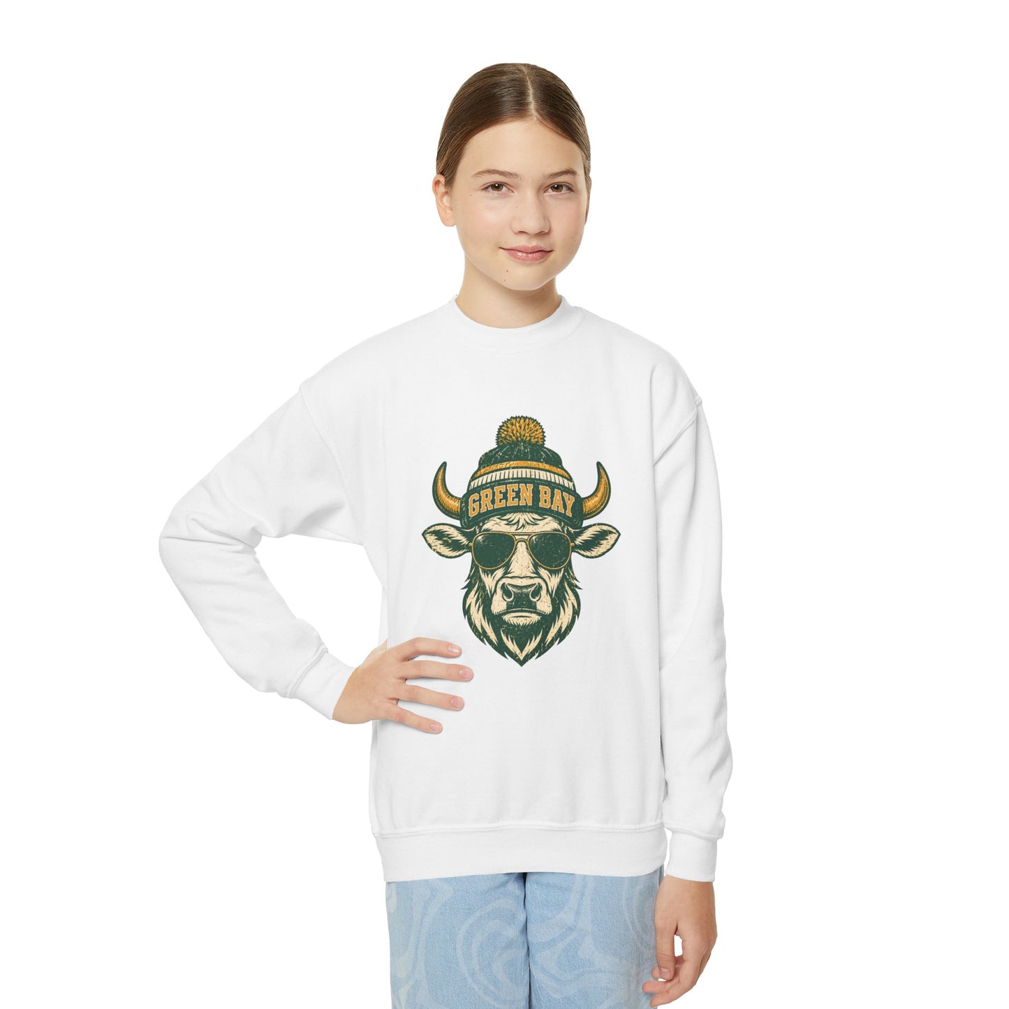 Green Bay Western Character Football Graphic Youth Sweatshirt