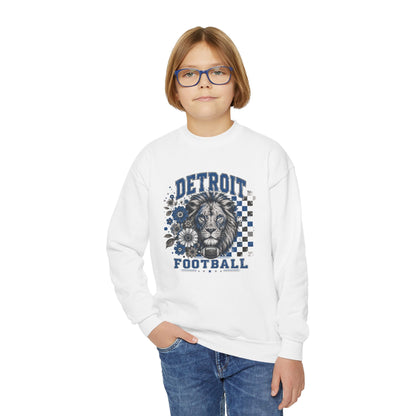 Detroit Checkered Football Graphic Youth Sweatshirt
