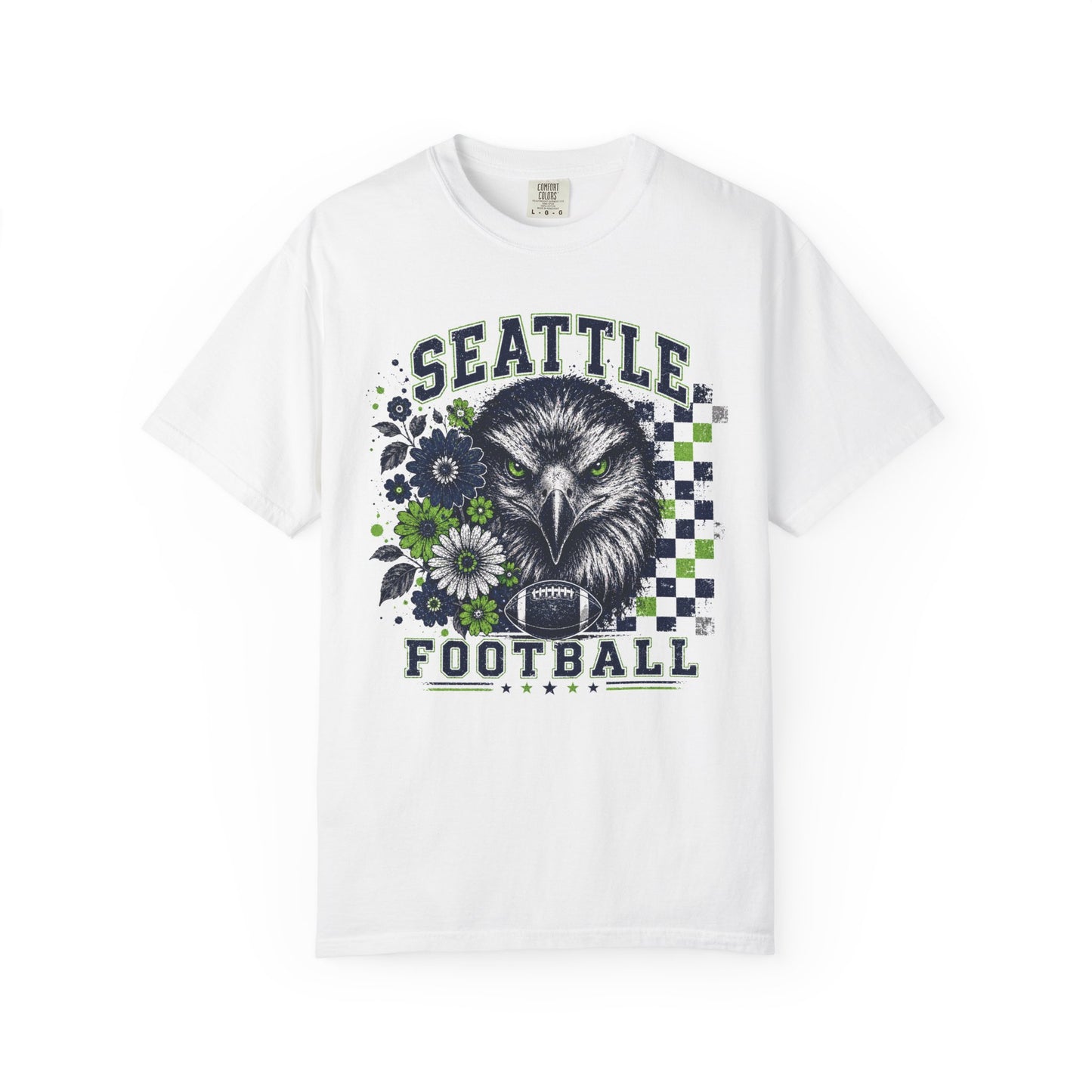 Seattle Checkered Football Graphic T-shirt