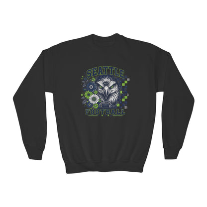 Seattle Checkered Football Graphic Youth Sweatshirt