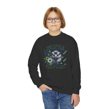 Seattle Checkered Football Graphic Youth Sweatshirt