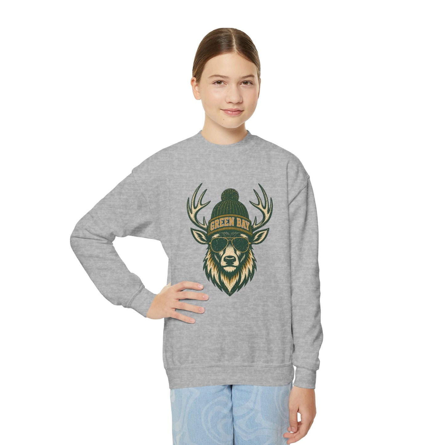 Green Bay Woodland Football Graphic Youth Sweatshirt