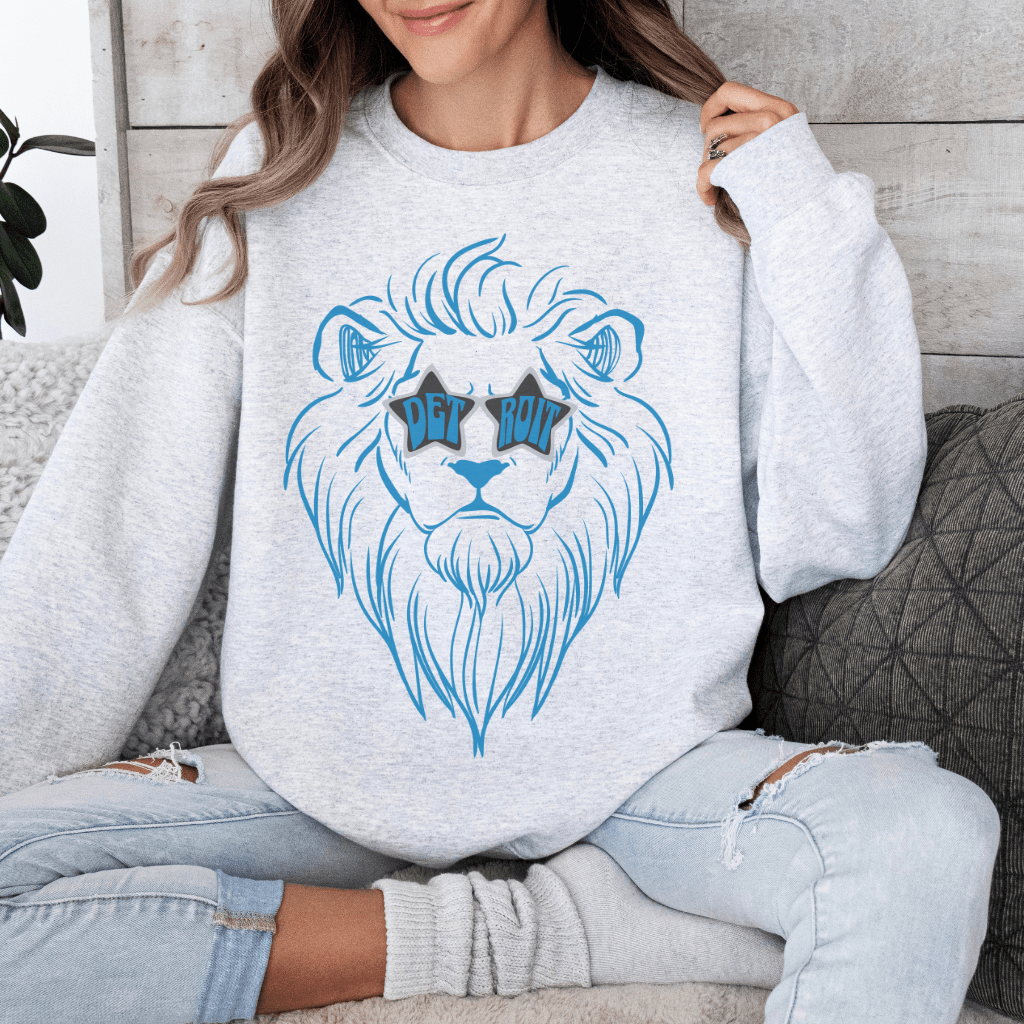 Lion Mascot Detroit Football Sweatshirt