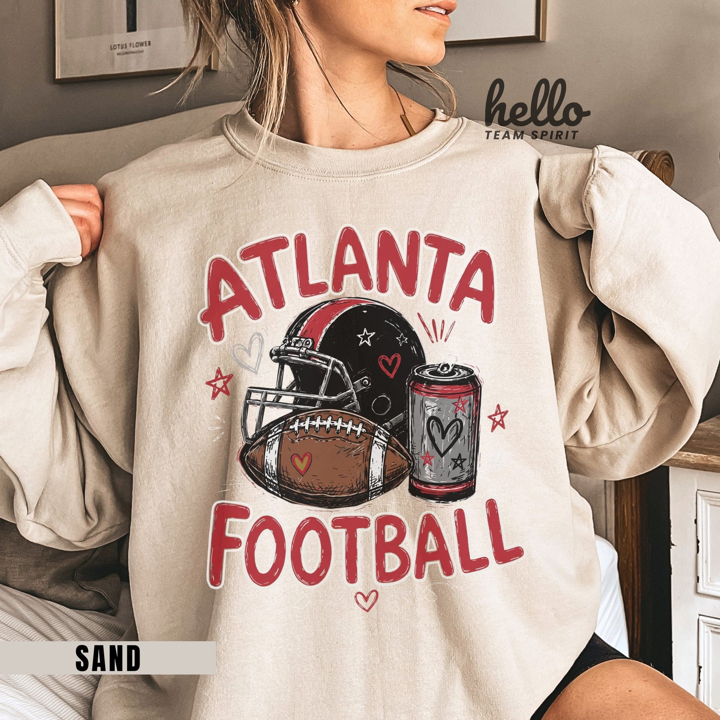 Atlanta Playful Football Graphic Sweatshirt
