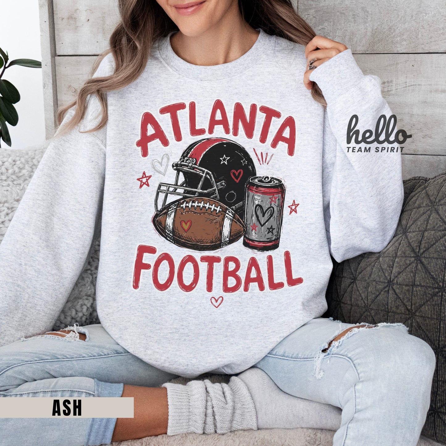 Atlanta Playful Football Graphic Sweatshirt
