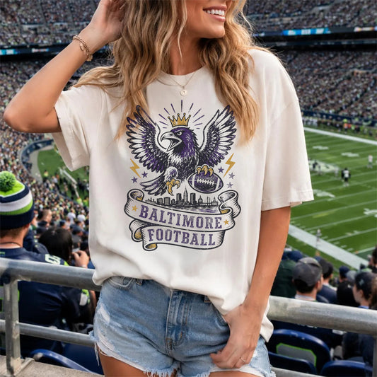 Baltimore Crowned Football Graphic T-shirt