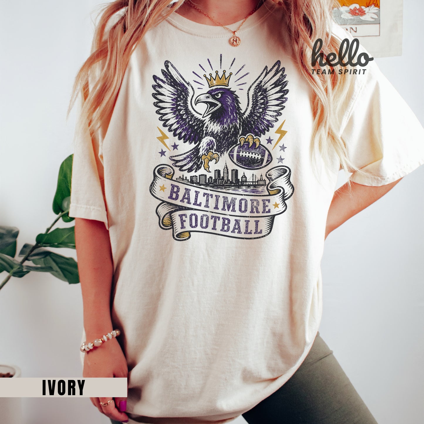 Baltimore Crowned Football Graphic T-shirt