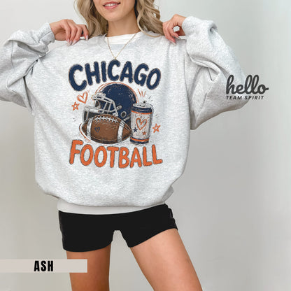 Chicago Playful Football Graphic Sweatshirt