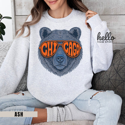 Chicago Retro Character Football Graphic Sweatshirt