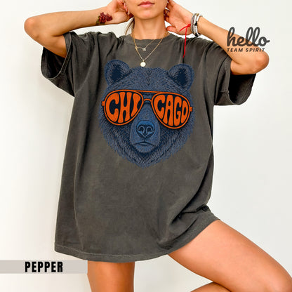 Chicago Retro Character Football Graphic T-shirt