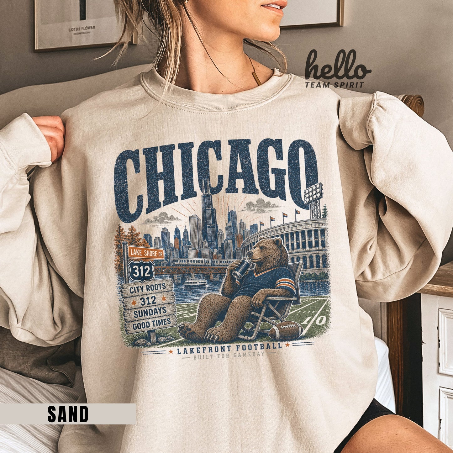 Chicago Lakefront Football Graphic Sweatshirt