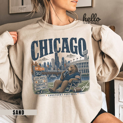 Chicago Lakefront Football Graphic Sweatshirt