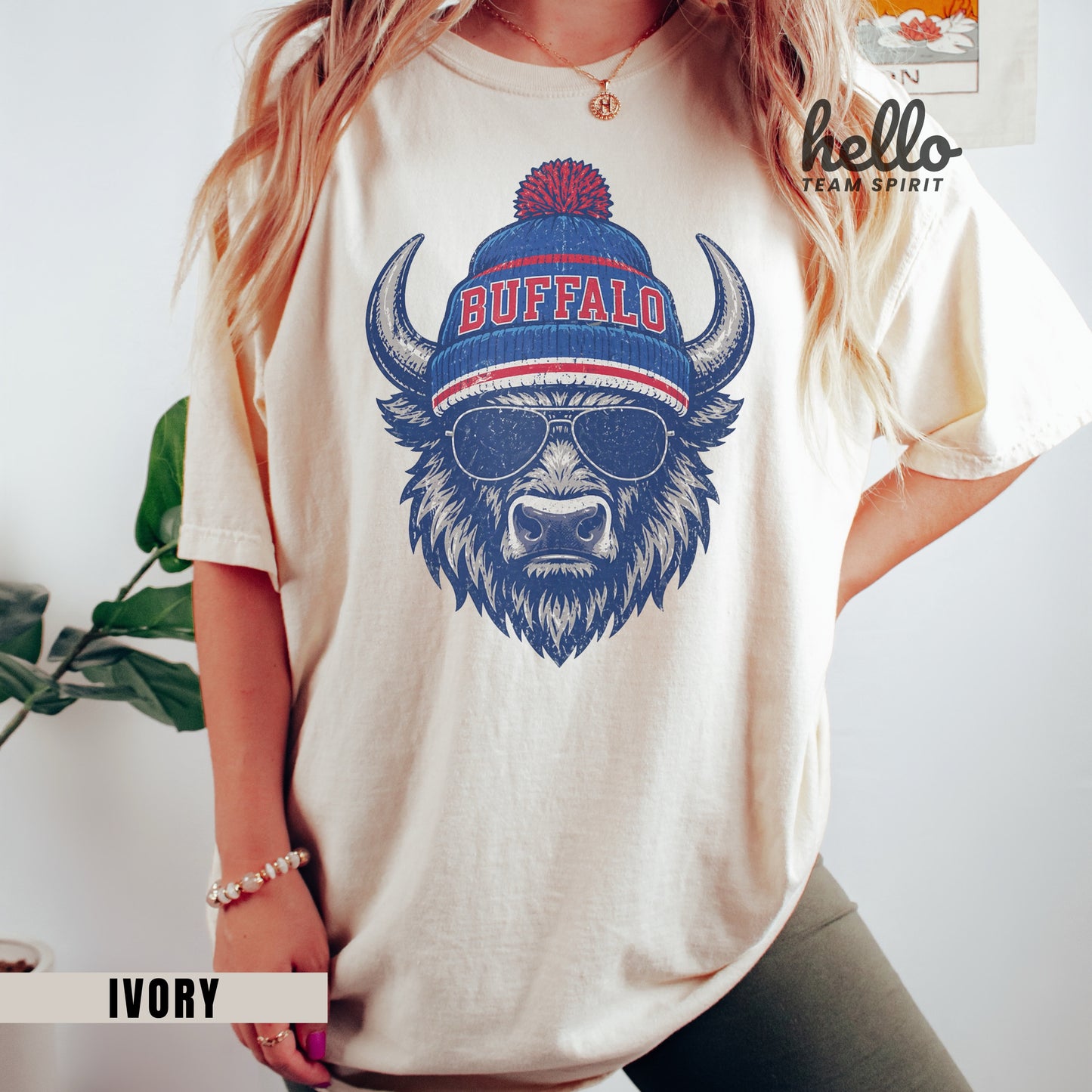 Buffalo Vintage Character Football Graphic T-shirt