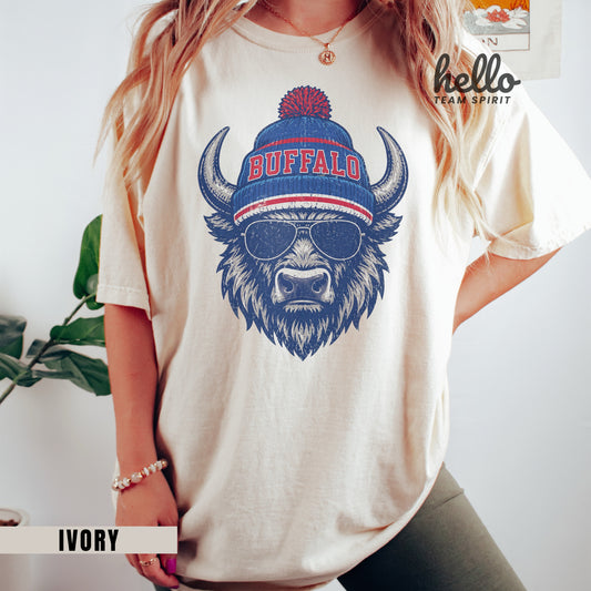 Buffalo Vintage Character Football Graphic T-shirt
