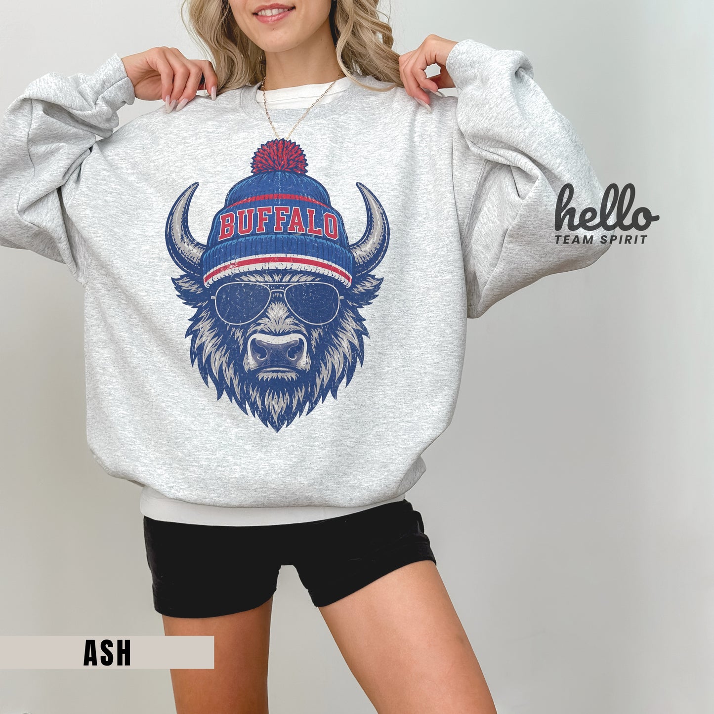Buffalo Vintage Character Football Graphic Sweatshirt