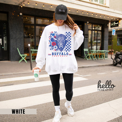 Buffalo Retro Football Graphic Sweatshirt