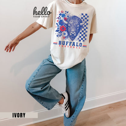 Buffalo Retro Football Graphic T-shirt