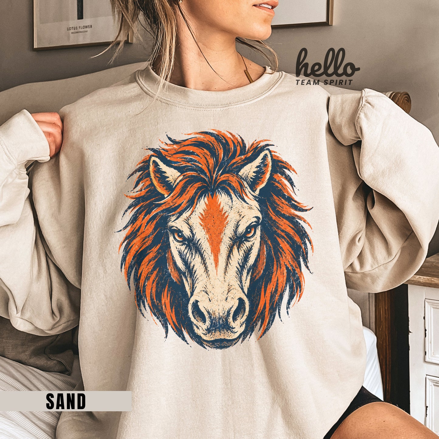 Denver Vintage Character Football Graphic Sweatshirt