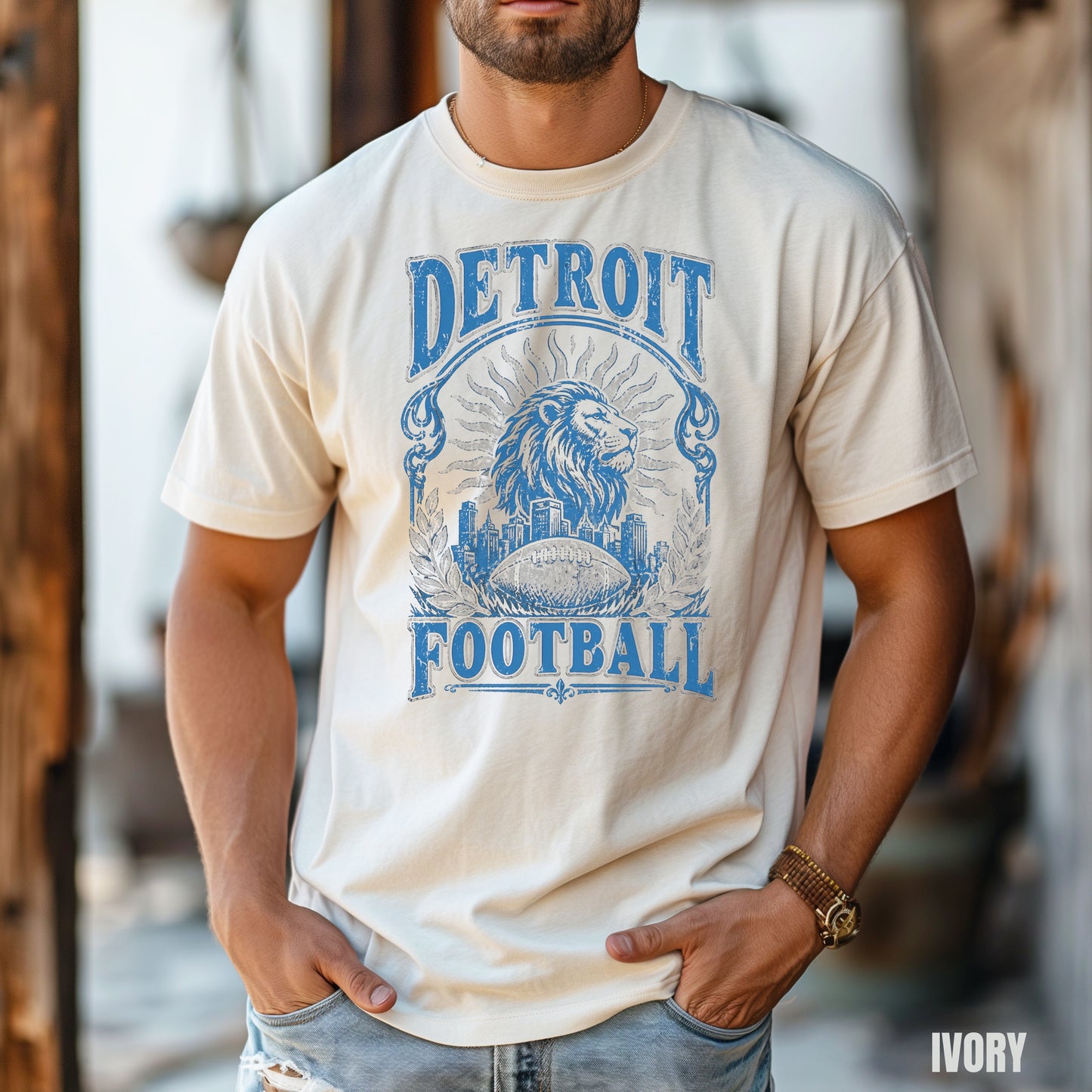 Detroit Vintage Football Graphic