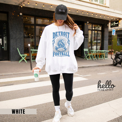 Detroit Vintage Football Graphic Sweatshirt