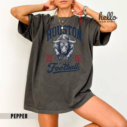 Houston Vintage Football Graphic  T-shirt