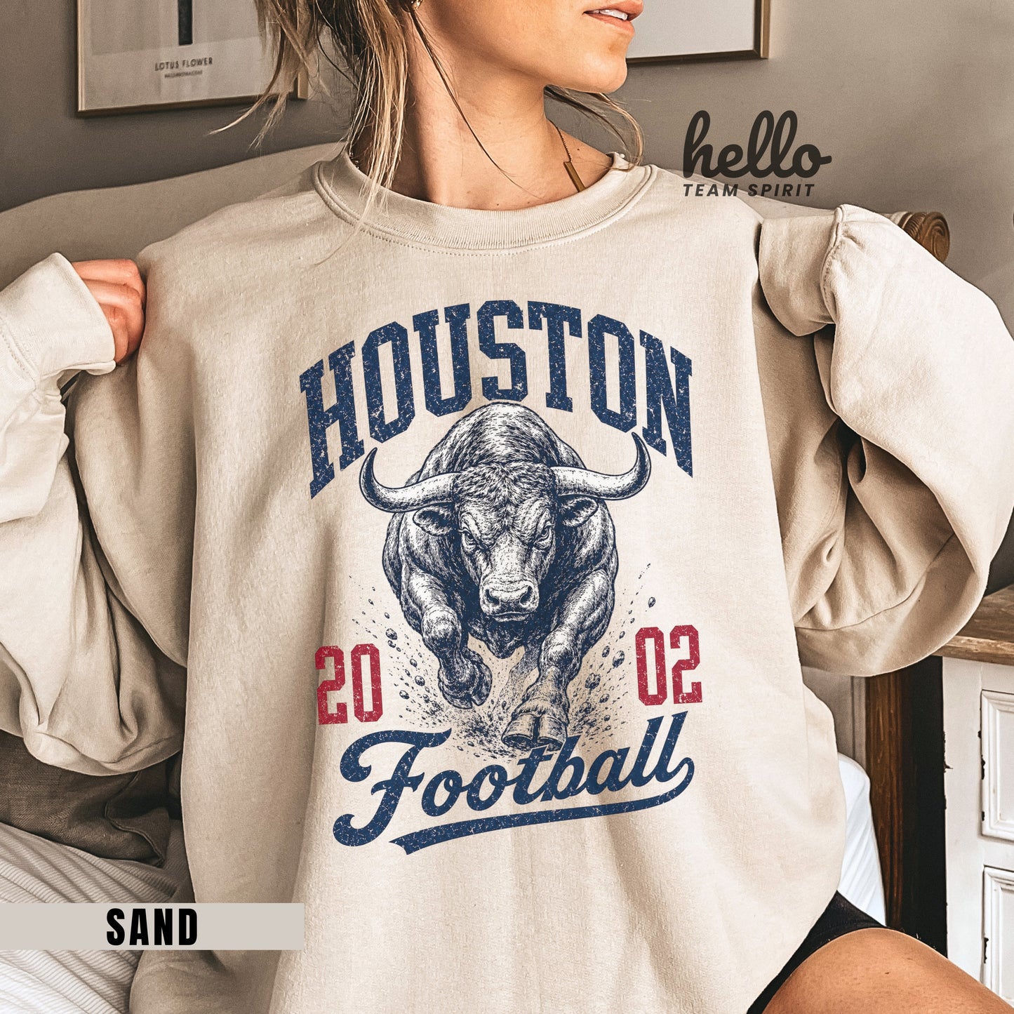 Houston Vintage Football Graphic Sweatshirt