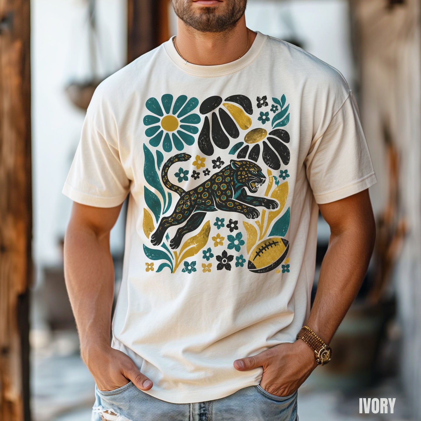 Jacksonville Boho Football Graphic T-shirt