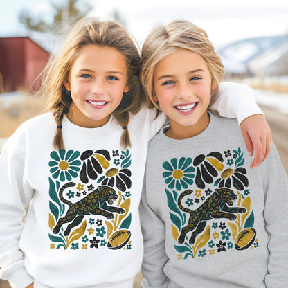 Jacksonville Boho Football Graphic Youth Sweatshirt