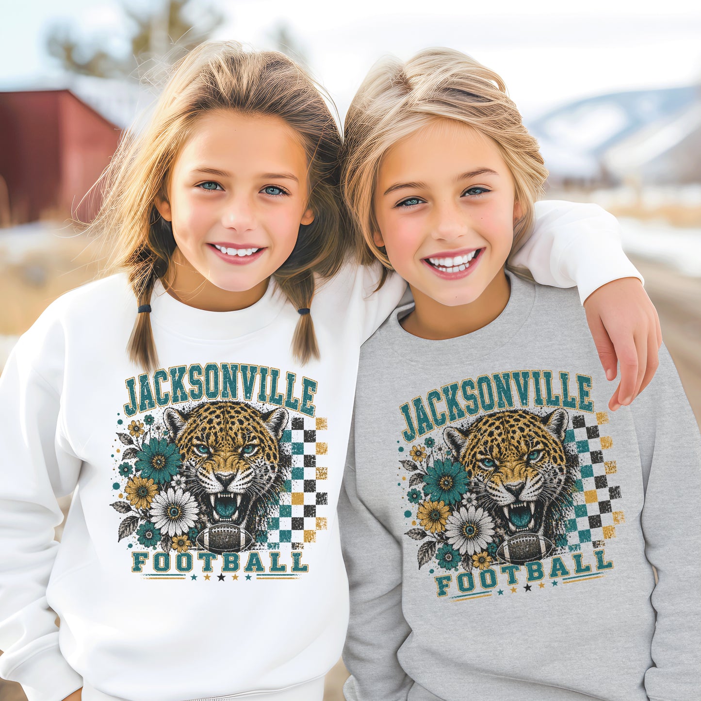Jacksonville Retro Football Graphic Youth Sweatshirt