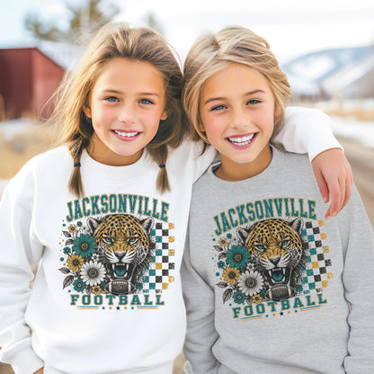 Jacksonville Retro Football Graphic Youth Sweatshirt