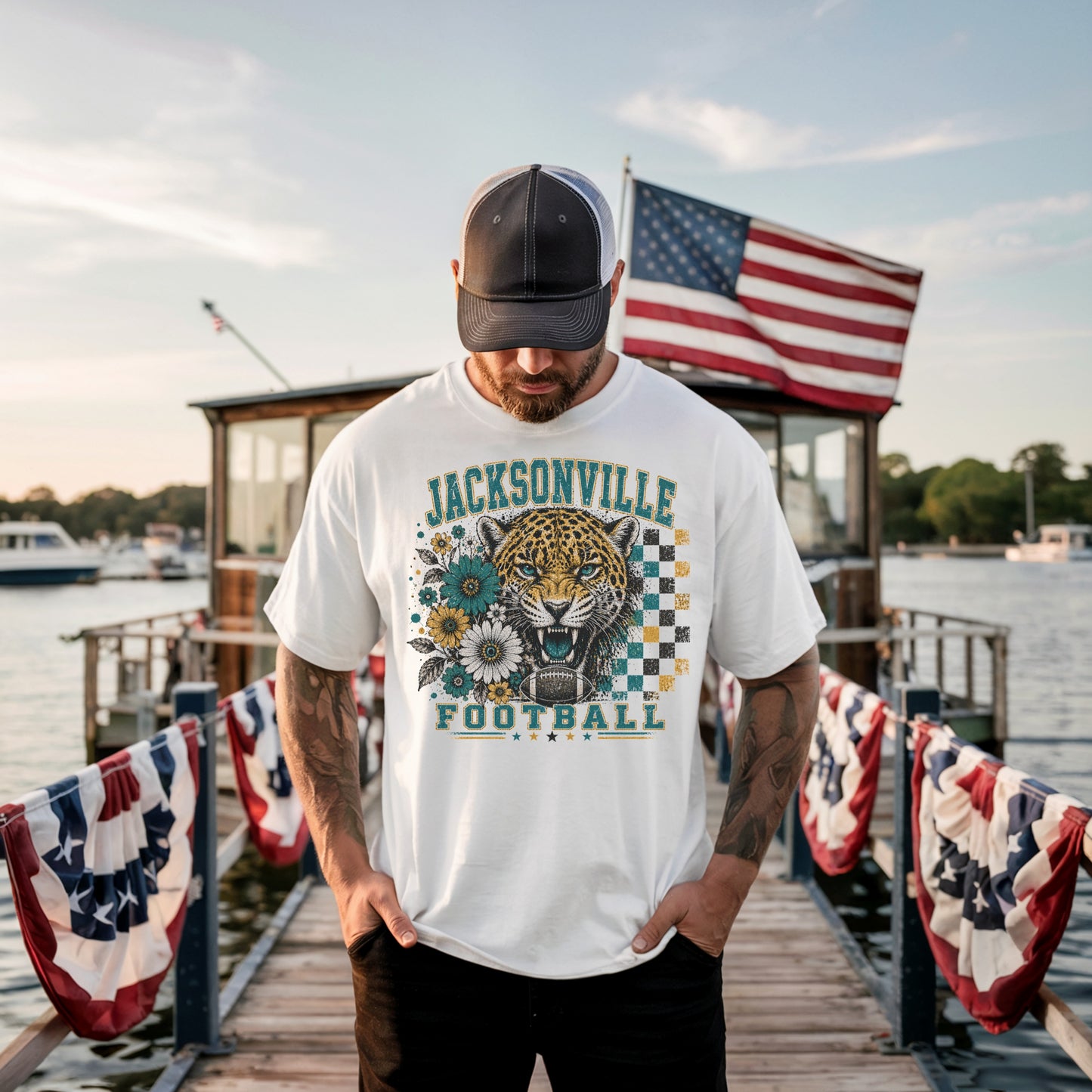 Jacksonville Retro Football Graphic T-shirt