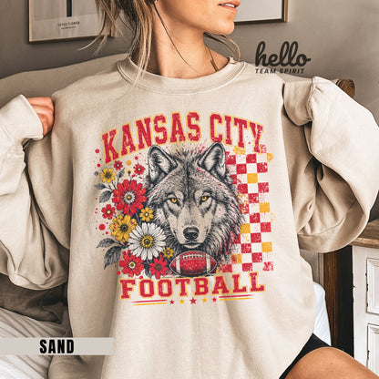 Kansas City Retro Football Graphic Sweatshirt