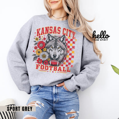 Kansas City Retro Football Graphic Sweatshirt