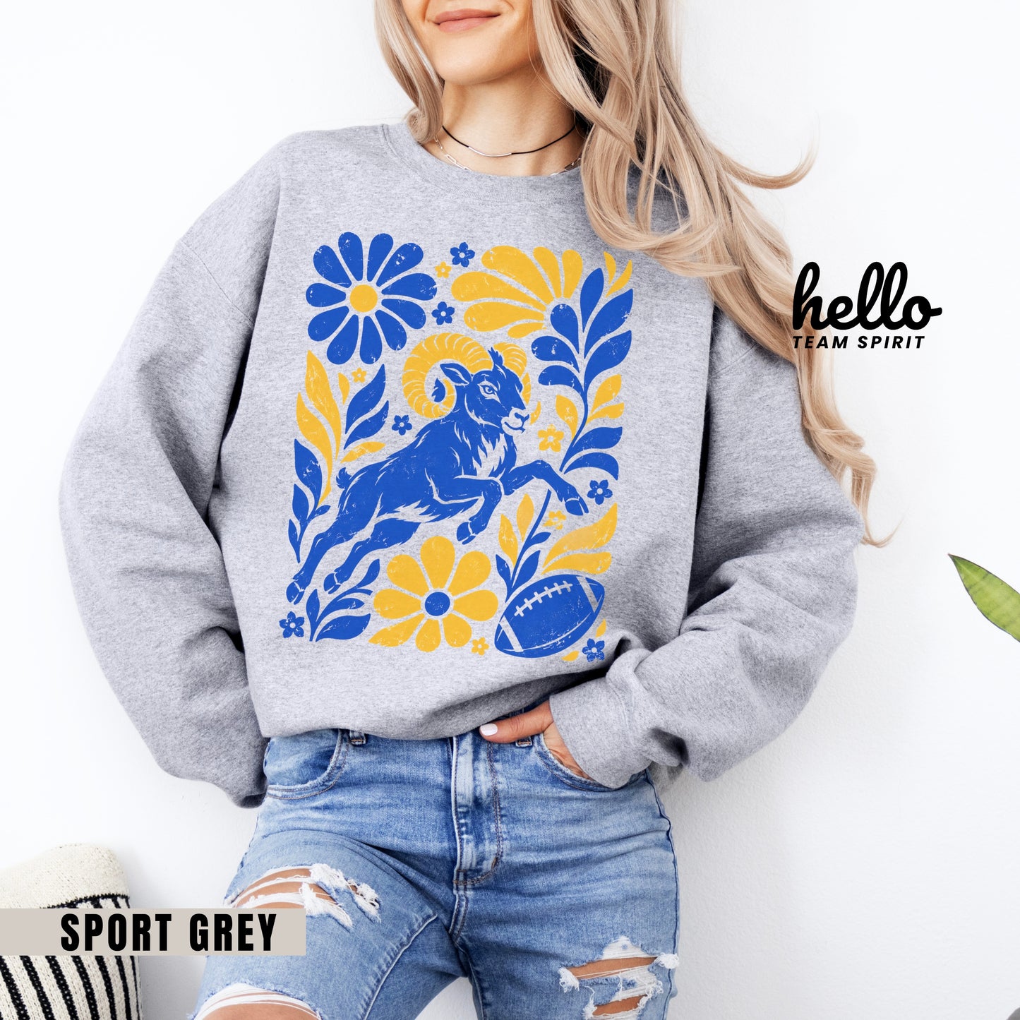 Los Angeles Boho Football Graphic Sweatshirt
